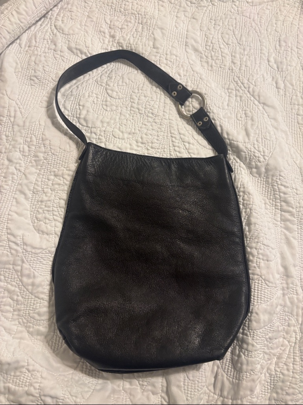 Lucky girl Black Leather Women’s  Bag Mermaid Patch handmade one of a kind - Picture 5 of 6